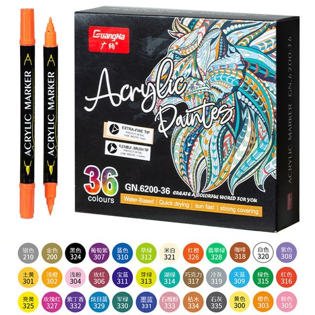 Double Tip Acrylic Paint Pens Numbers