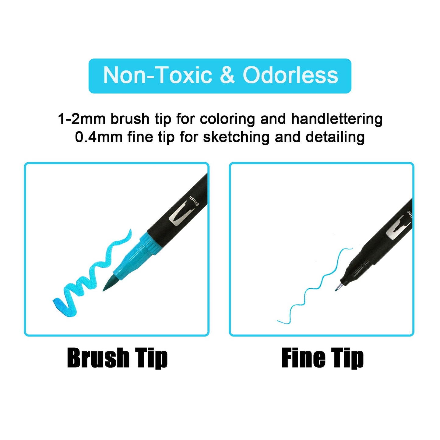 Dual Tip Watercolor Brush Markers Paint