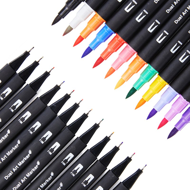 Dual Brush Pens Markers 132 Colors Art Marker Brush Fine Tip Art Coloring  Markers For Kids Adult Coloring Book Art Supplies - Art Markers - AliExpress