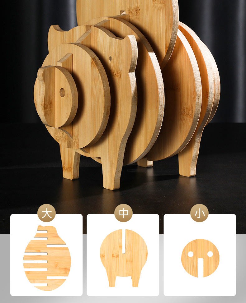 Epoxy Resin Silicone Mould Pig Coaster Set