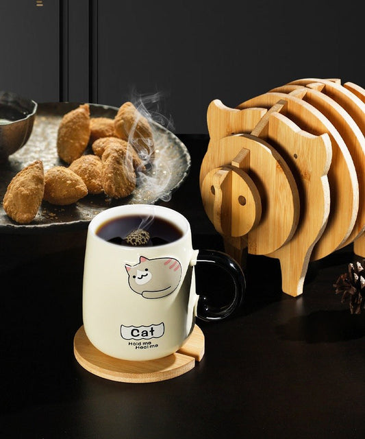 Epoxy Resin Silicone Mould Pig Coaster Set