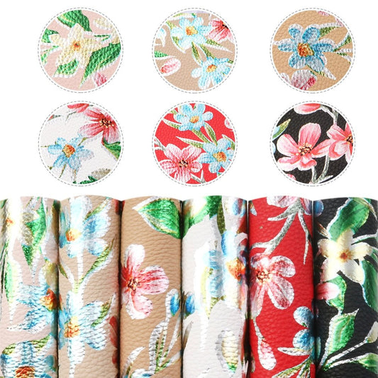 Faux Synthetic Leather Sheet Packs 6 Sheets x 20*33cm - Fur Prints Faux Leather