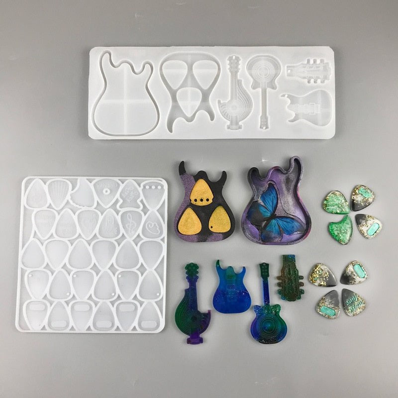 Guitar Pick Keychain Resin Silicone Moulds Mould