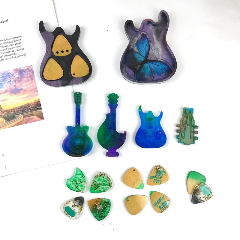 Guitar Pick Keychain Resin Silicone Moulds Mould