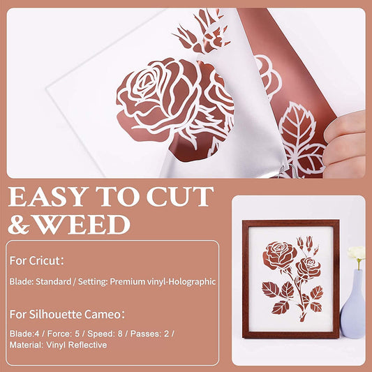 HTVRONT 30X30cm Matte Metallic Permanent Adhesive Vinyl Bundle 9 x Sheets