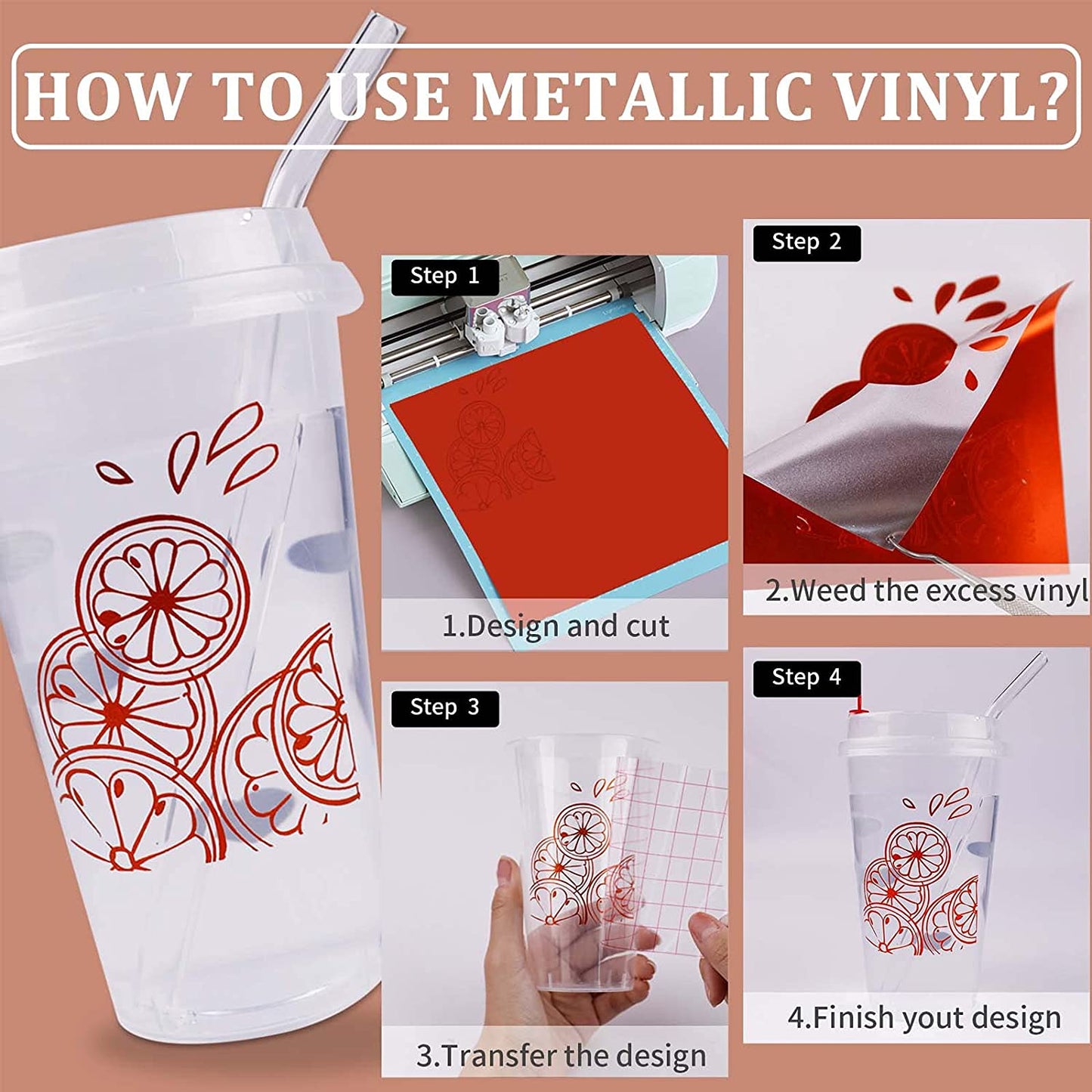 HTVRONT 30X30cm Matte Metallic Permanent Adhesive Vinyl Bundle 9 x Sheets