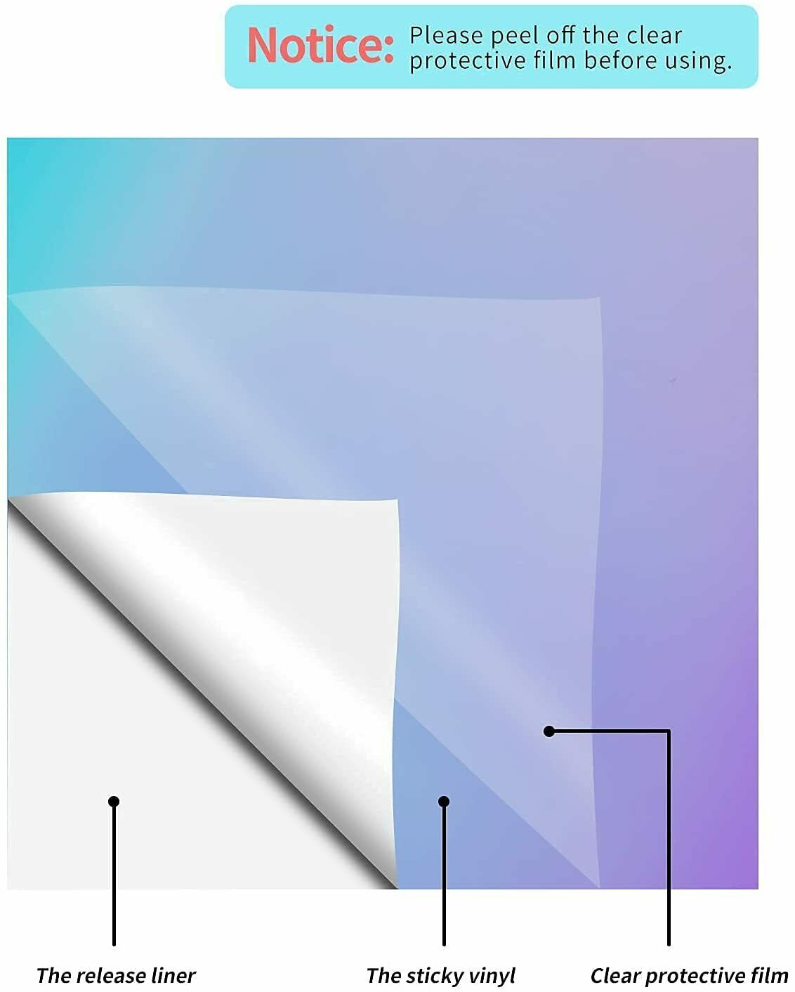 Holographic Adhesive Vinyl Sheets 12pcs 30cmX30cm