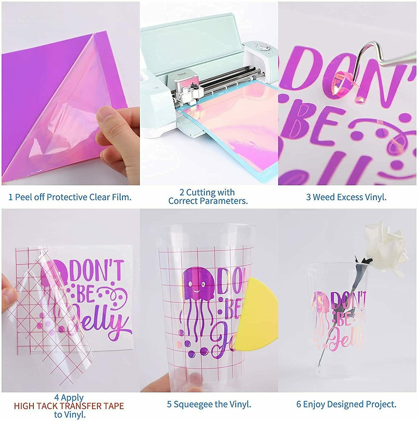 Holographic Adhesive Vinyl Sheets 12pcs 30cmX30cm