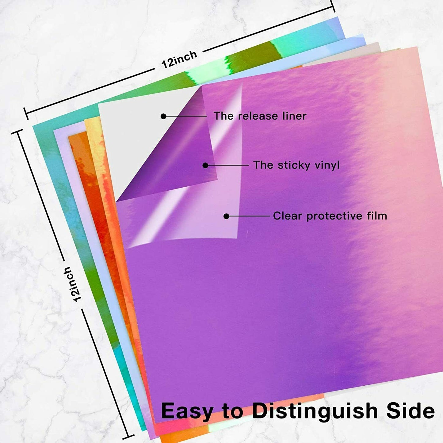 Holographic Adhesive Vinyl Sheets 12pcs 30cmX30cm
