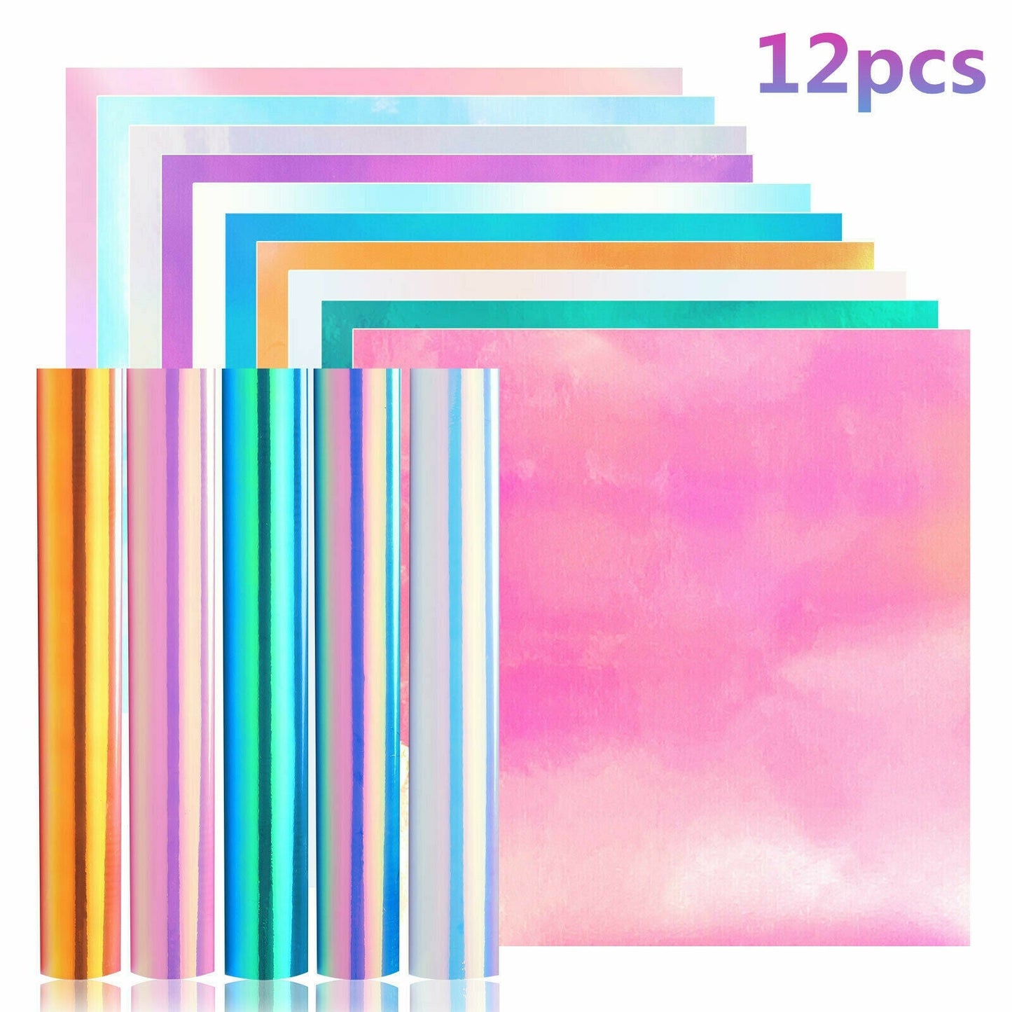 Holographic Adhesive Vinyl Sheets 12pcs 30cmX30cm