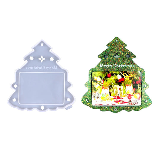 Large Christmas Hanging Photo Frame Ornament Resin Mould