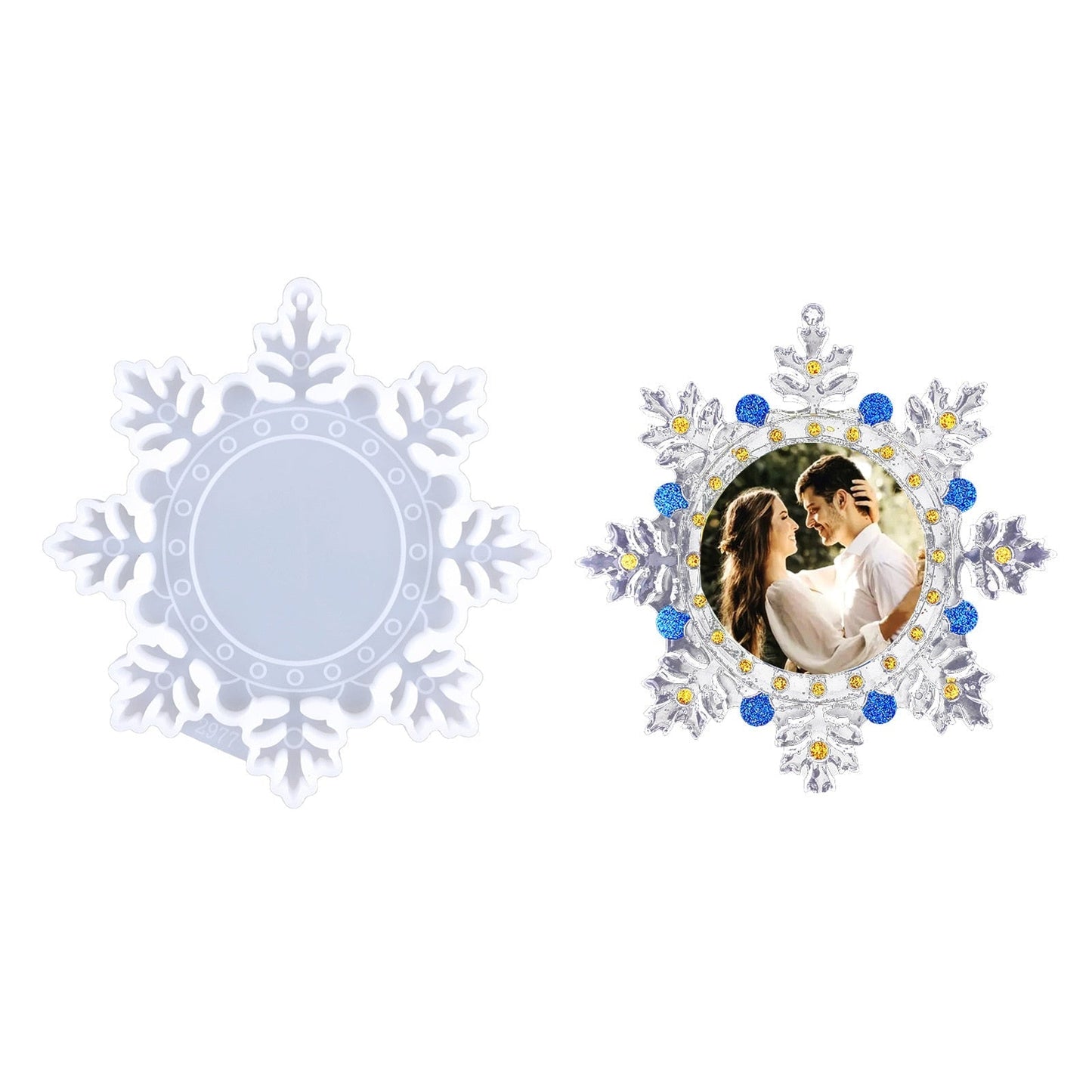 Large Christmas Hanging Photo Frame Ornament Resin Mould