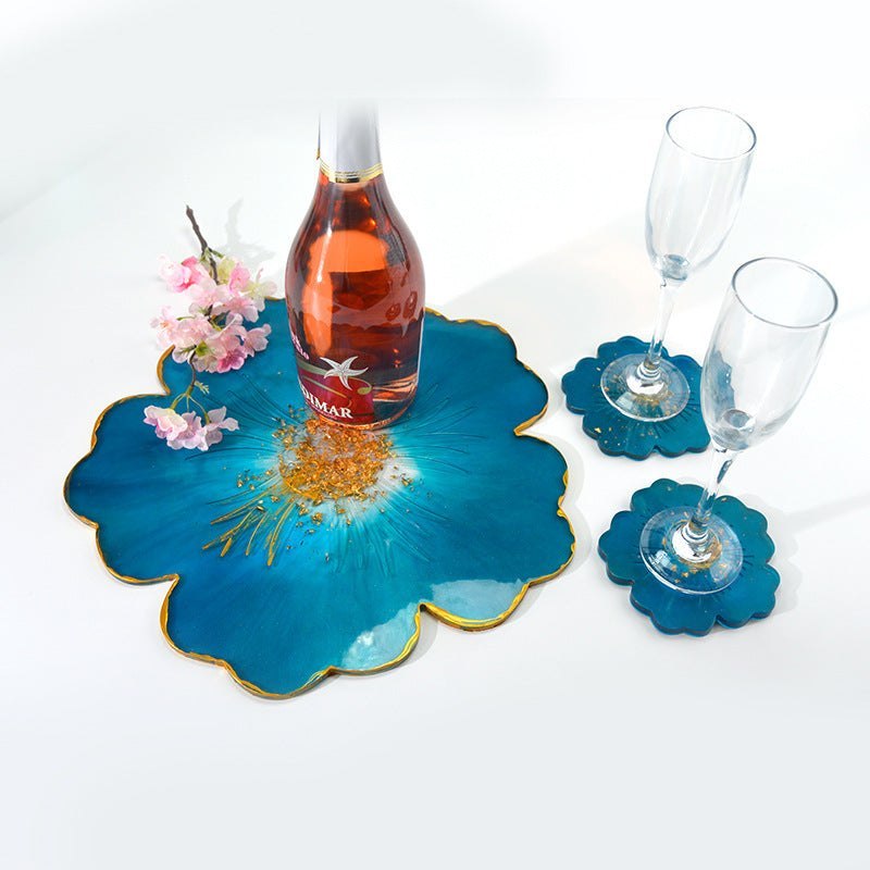 Large Flower Tray & Coaster Silicone Mould Set Resin