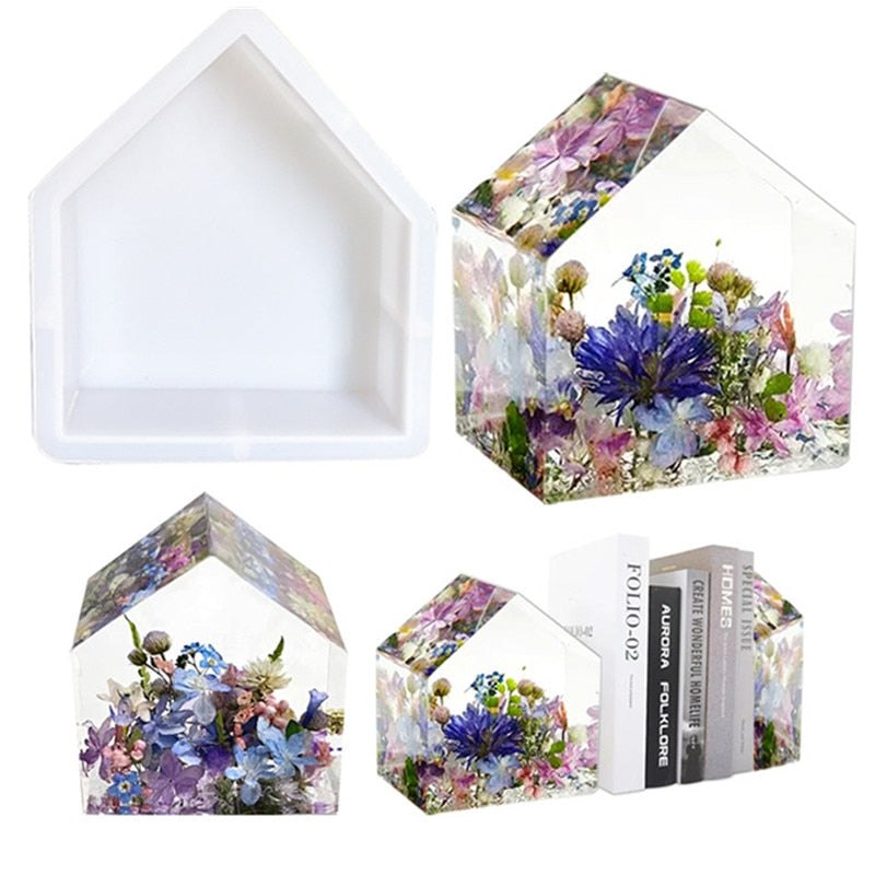 Large House Bookend Epoxy Resin Silicone Mould