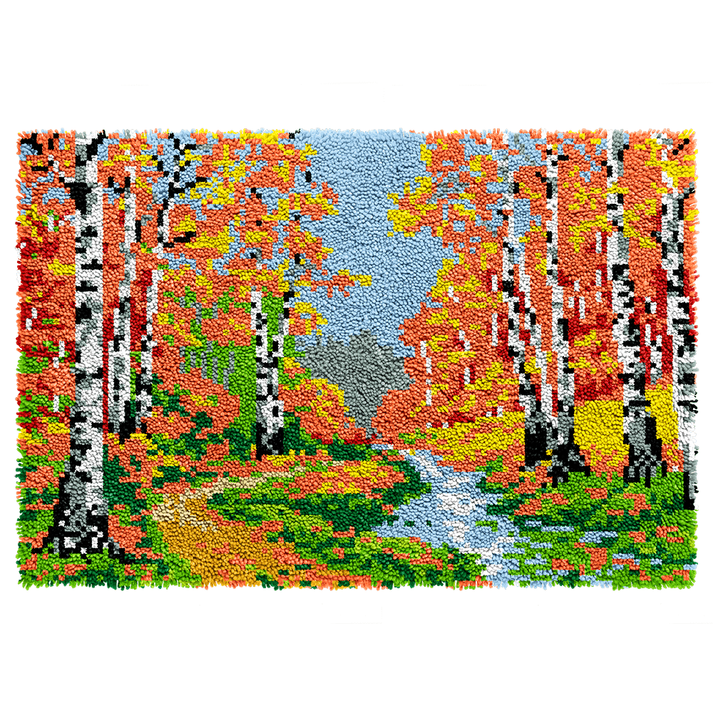 Latch Hook Kit - Rug Making Kit Autumn Fall 85x58cm Latch Hook Rug Kit