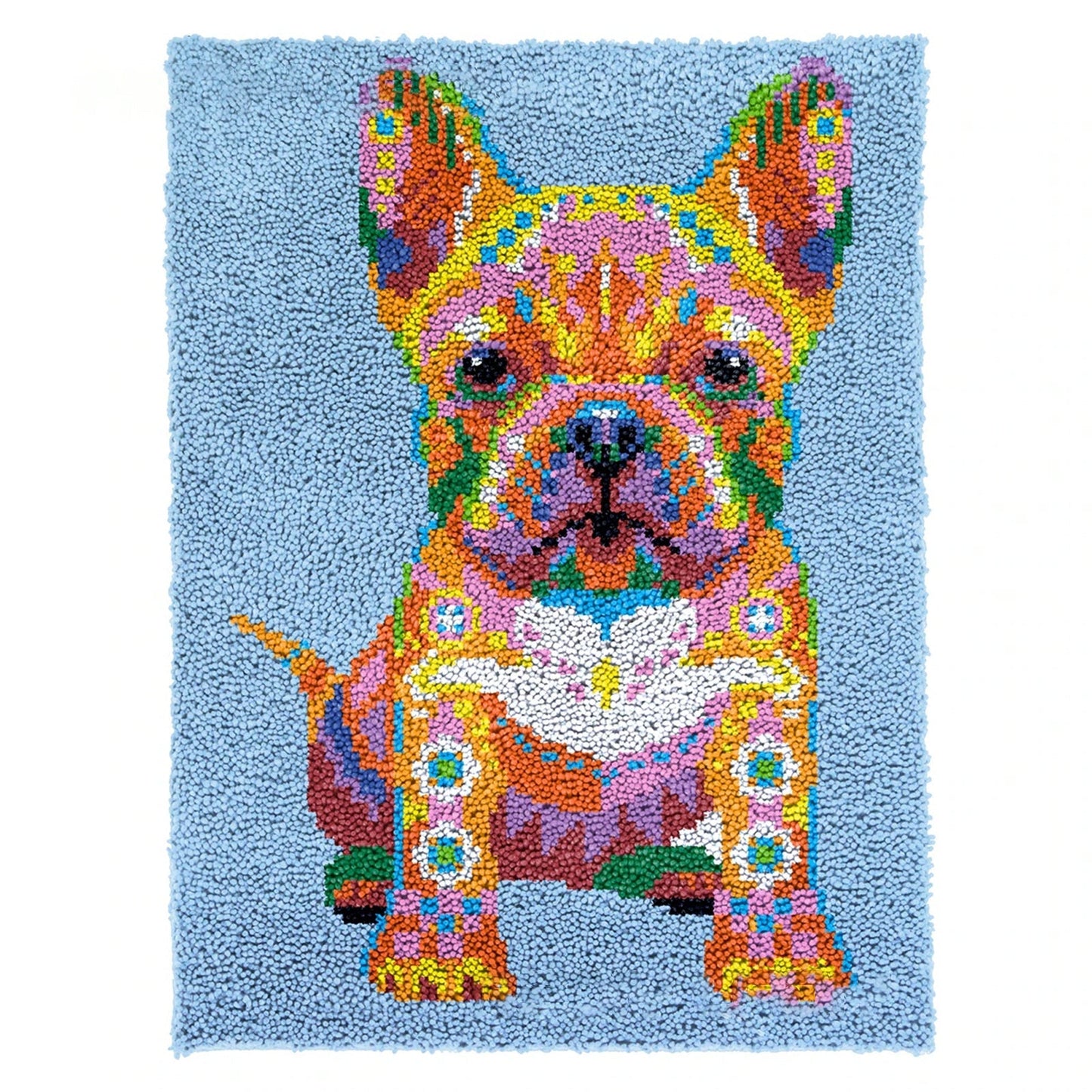 Latch Hook Kit - Rug Making Kit Colorful Bulldog 61x81cm Latch Hook Rug Kit