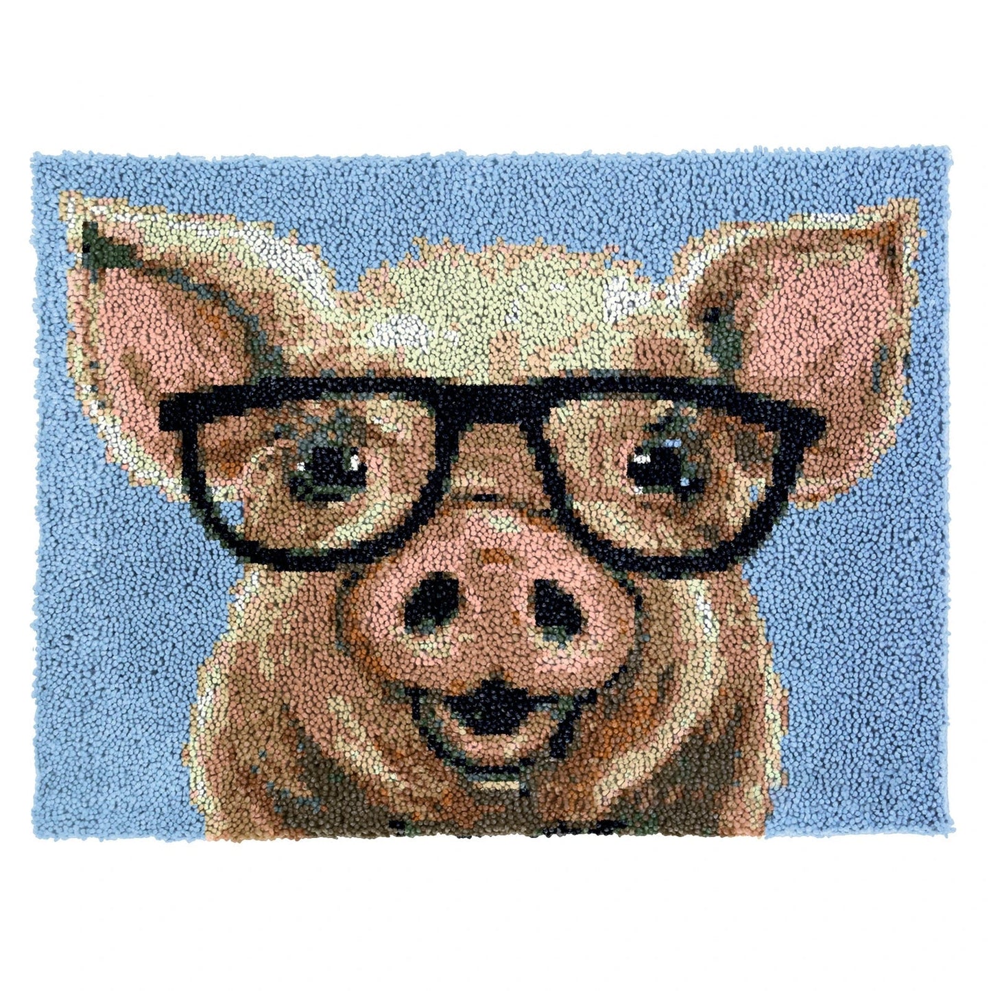 Latch Hook Kit - Rug Making Kit Nerdy Piglet 82x61cm Latch Hook Rug Kit