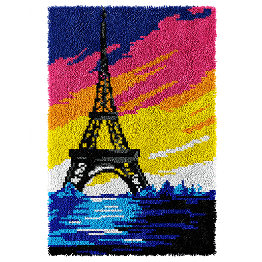 Latch Hook Kit - Rug Making Kit Paris Sunset 58x87cm Latch Hook Rug Kit