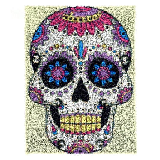 Latch Hook Kit - Rug Making Kit Sugar Skull 61x82cm Latch Hook Rug Kit