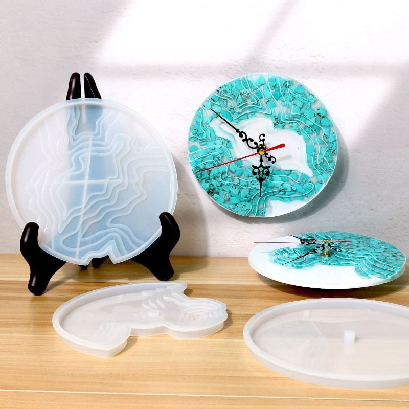 Layered Clock Resin Silicone Molds Kits Mould