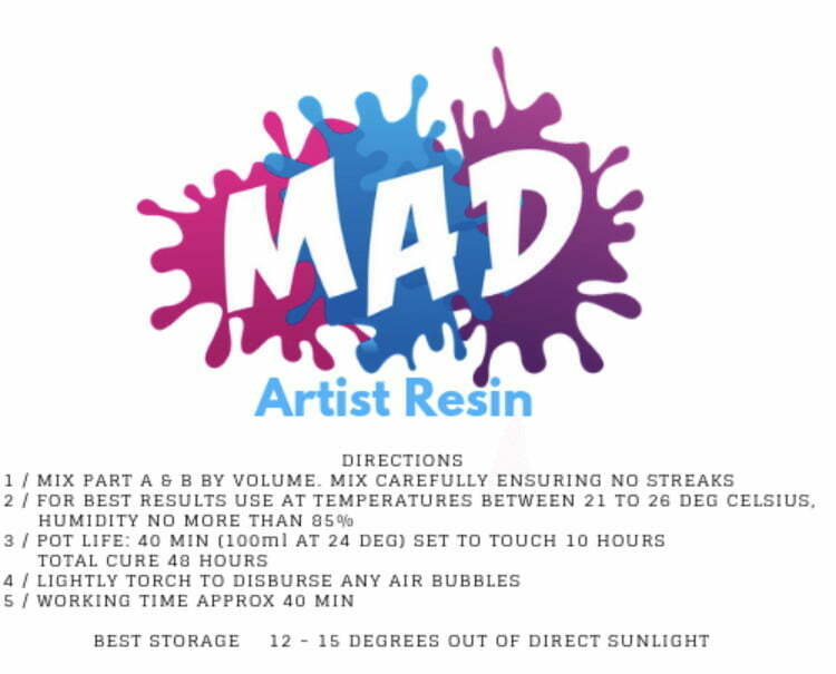 MAD Artist Resin 4ltr 1:1 Ratio Mix
