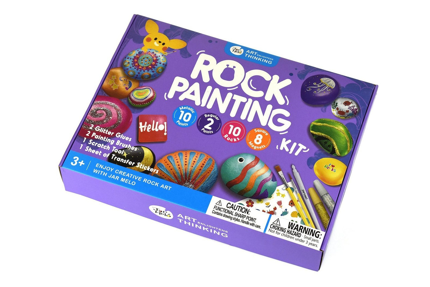 ROCK PAINTING METALLIC PAINTS GLITTER GLUES CRAFT KIT