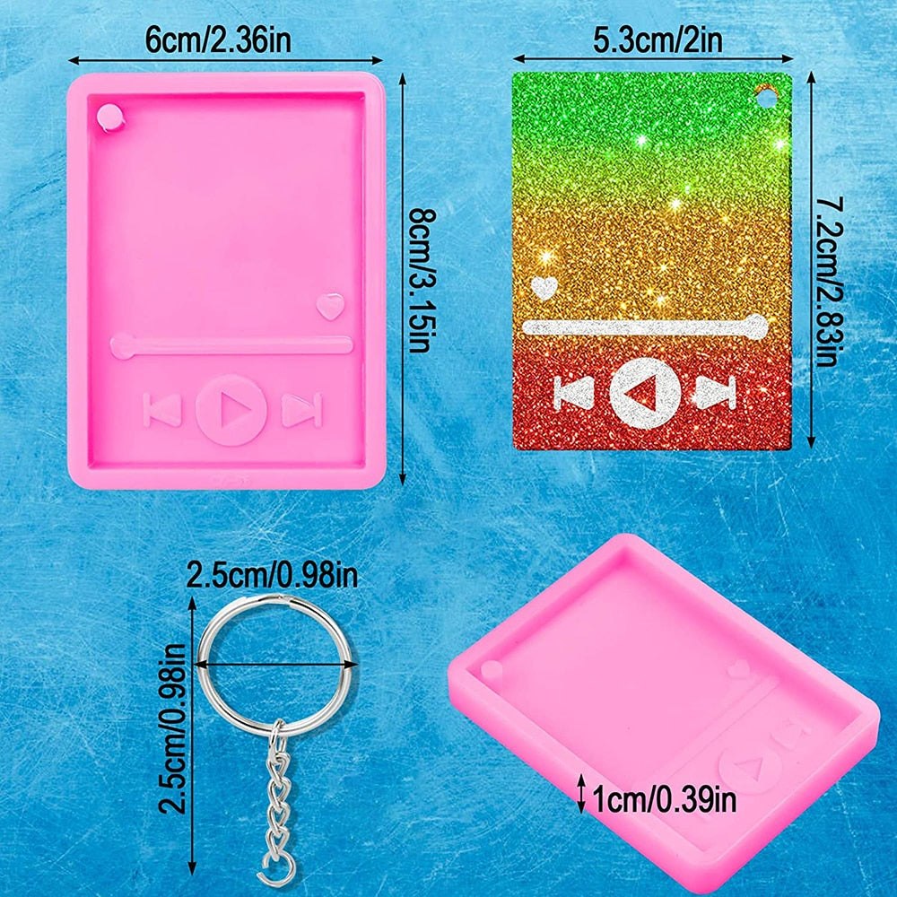 Music Media Player Key Ring Silicone Mould Kit Resin Moulds
