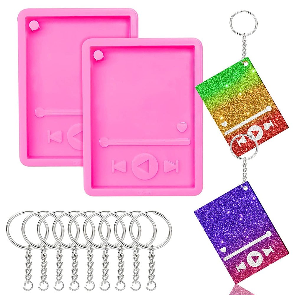 Music Media Player Key Ring Silicone Mould Kit Resin Moulds