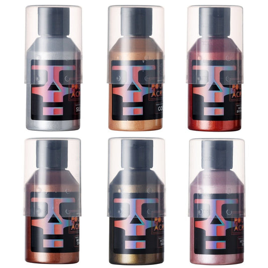 OPHIR 100ml Pre Mixed Metallic Acrylic Pouring Paint Starter Pack