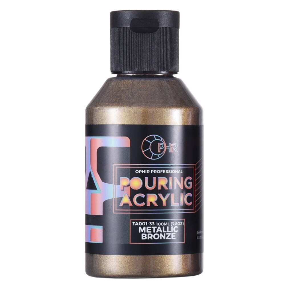 OPHIR 100ml Pre Mixed Metallic Acrylic Pouring Paint Starter Pack