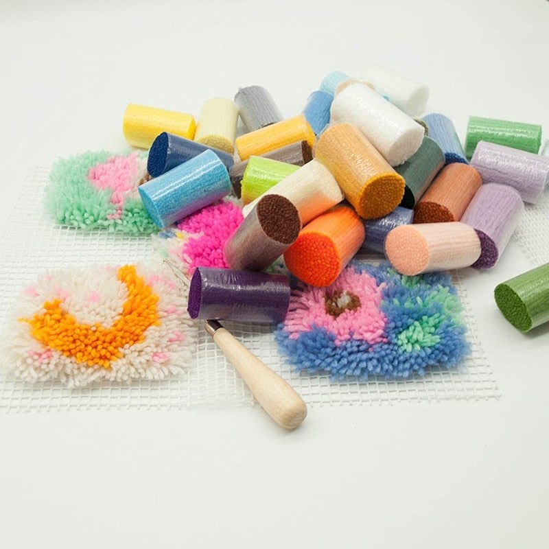 Precut Latch Hook Yarn 30 Assorted Bright Colours Latch Hook Kit