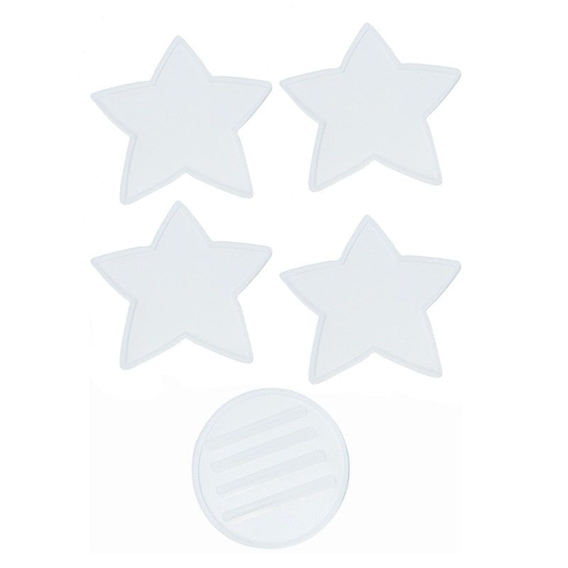 Resin Star Coaster Silcone Mould 5pcs Set