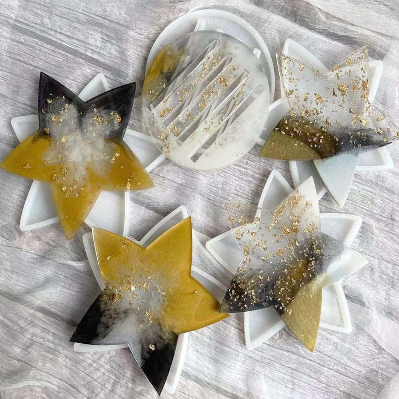 Resin Star Coaster Silcone Mould 5pcs Set