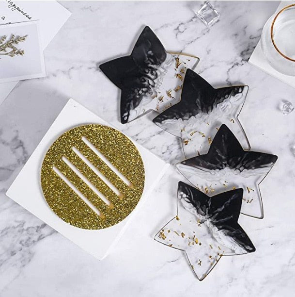 Resin Star Coaster Silcone Mould 5pcs Set