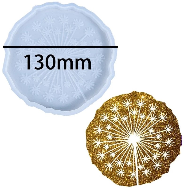Round Dandelion Coaster Resin Silicone Mould
