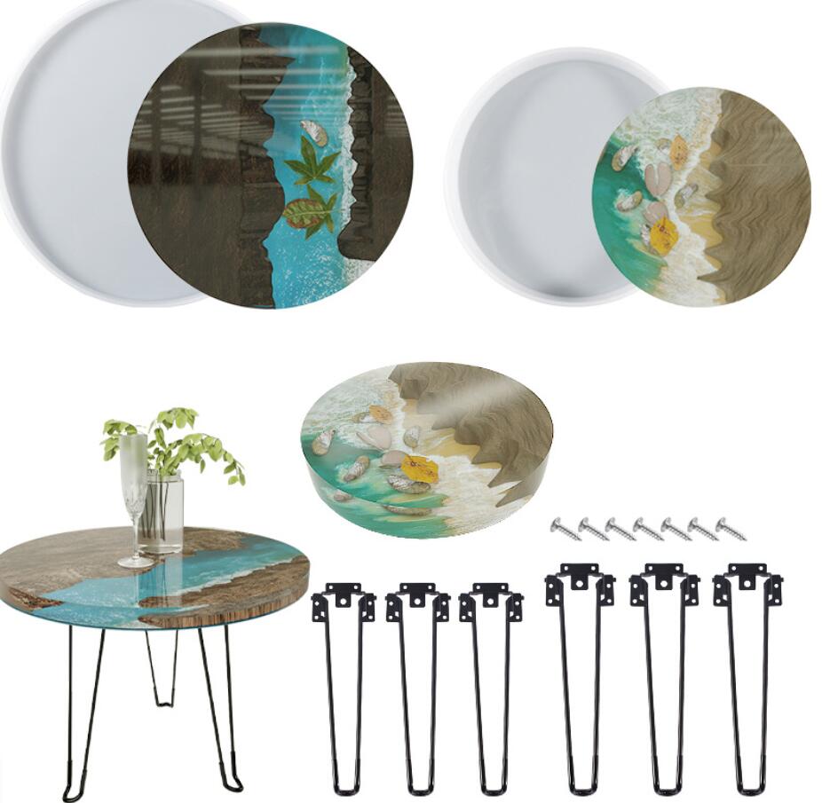 Round River Table Silicone Mold Kit Resin Mould
