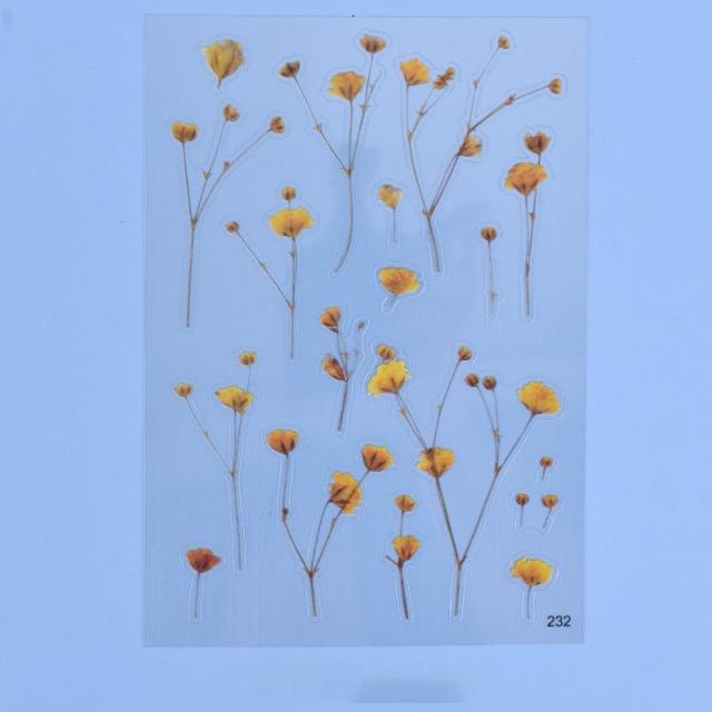 Transparent Flowers Stickers Epoxy Resin Filling