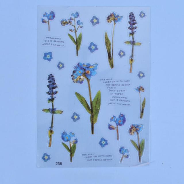 Transparent Flowers Stickers Epoxy Resin Filling