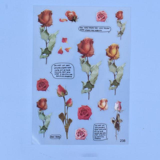 Transparent Flowers Stickers Epoxy Resin Filling