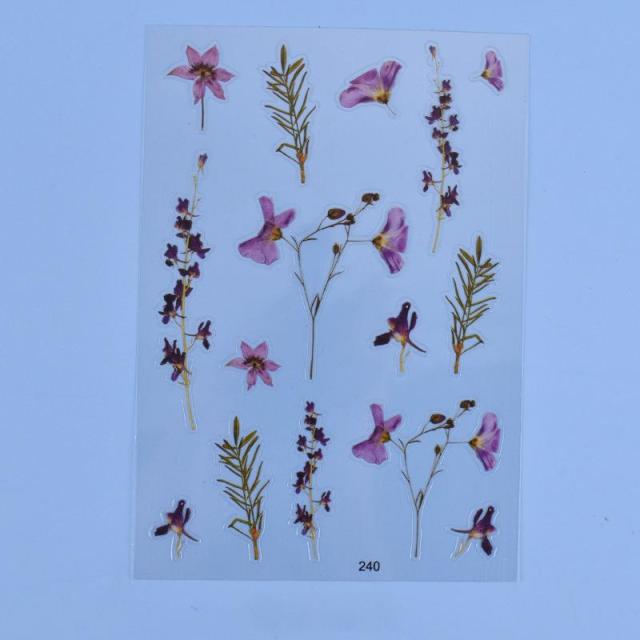 Transparent Flowers Stickers Epoxy Resin Filling