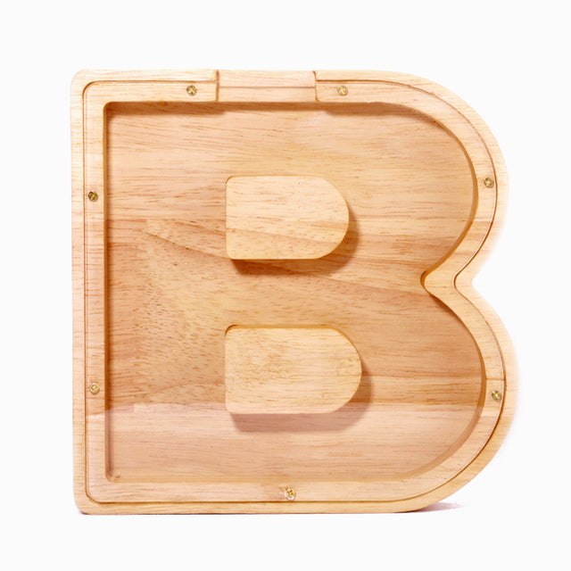 Wooden Alphabet Money Box Blanks