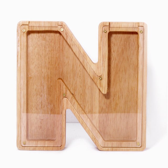 Wooden Alphabet Money Box Blanks