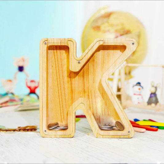 Wooden Alphabet Money Box Blanks