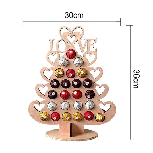 Wooden Love Heart Christmas Tree Advent Calendar Chocolate Holder Blanks
