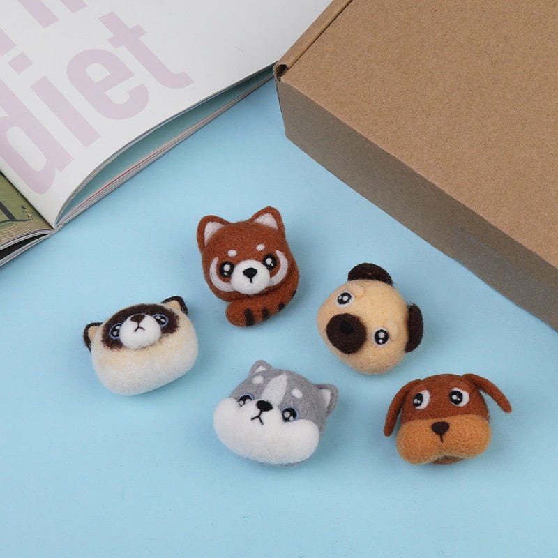 Wool Felting Kit - Animal Head Keyrings