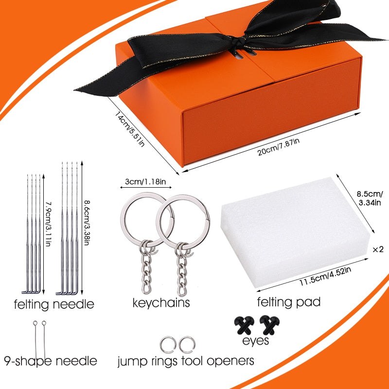 Wool Felting Starter Kit - Furry Friends Cat & Dog Key Ring