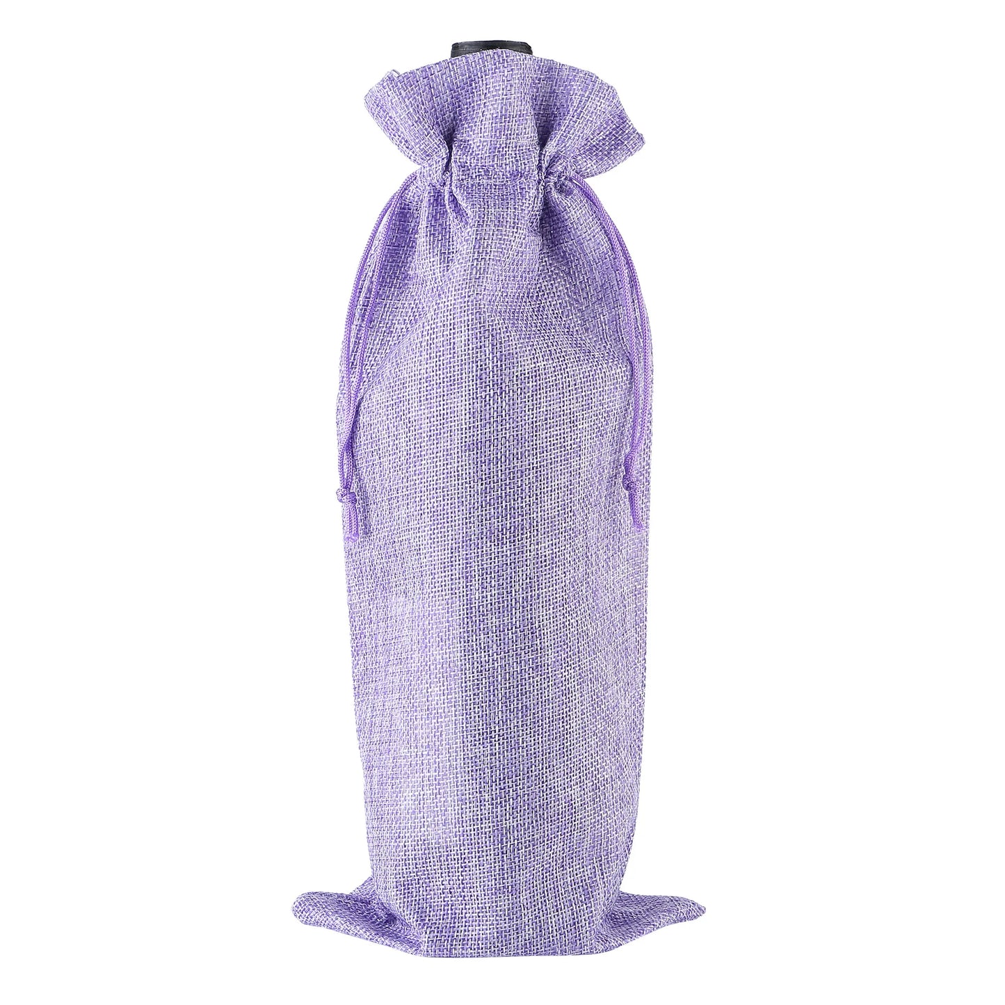 10 x Linen Wine Bottle Bags with Drawstring