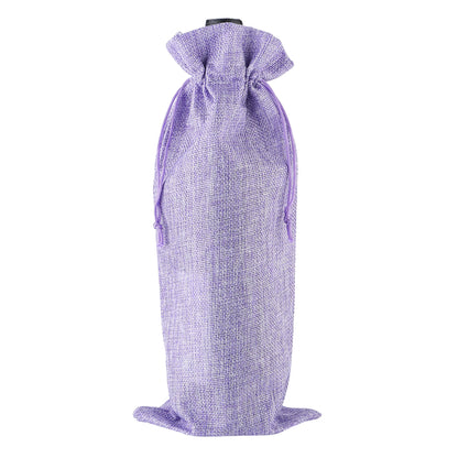 10 x Linen Wine Bottle Bags with Drawstring