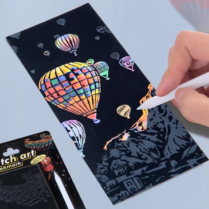 12pc DIY Scratch Painting Bookmark Kit