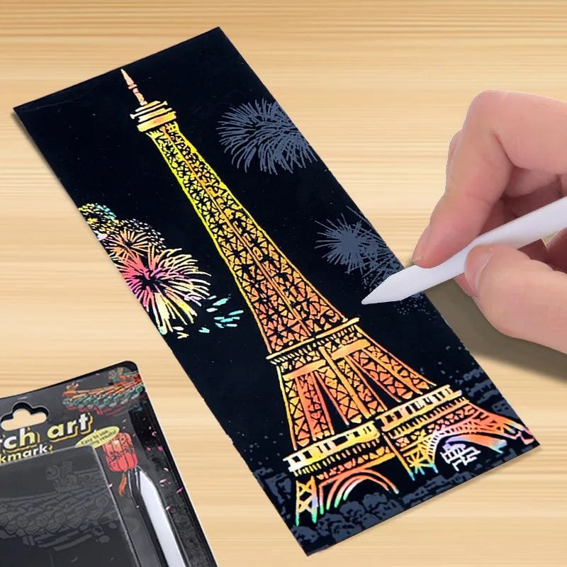 12pc DIY Scratch Painting Bookmark Kit